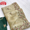 Ivory Jimmy Choo Partywear Saree With Sequins Embroidery