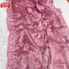 Pink Jimmy Choo Partywear Saree With Sequins Embroidery