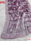 Mauve Jimmy Choo Partywear Saree With Sequins Embroidery