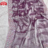 Mauve Jimmy Choo Partywear Saree With Sequins Embroidery