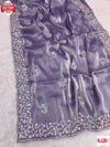 Lavender Jimmy Choo Partywear Saree With Sequins Embroidery