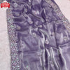 Lavender Jimmy Choo Partywear Saree With Sequins Embroidery