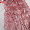 Peach Jimmy Choo Partywear Saree With Sequins Embroidery