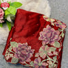 Red Pure Rangoli Silk Embroidered Partywear Saree