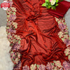 Red Pure Rangoli Silk Embroidered Partywear Saree
