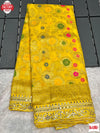 Yellow Pure Khadi Crepe Silk Banarasi Rich Zari Saree