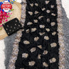 Black Blooming Vichitra Silk Saree With Embroidery Work