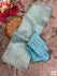 Sky Blue Pure Organza Silk Hand Pearl And Cut-work Designer Saree