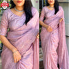 Peach Silk Fancy Saree With Embroidery Work