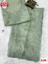 Light Green Silk Fancy Saree With Embroidery Work