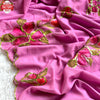 Pink Georgette Hand Sequins Worked Saree