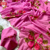 Pink Georgette Hand Sequins Worked Saree