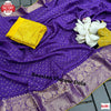 Purple Russian Pure Dola Silk Banarasi Saree
