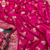 Hot Pink Satin Soft Silk Banarasi Weaving Saree
