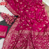 Hot Pink Satin Soft Silk Banarasi Weaving Saree