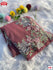 Berry Nude Crushed Pure Chiffon Saree With Kashmiri Work