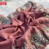 Berry Nude Crushed Pure Chiffon Saree With Kashmiri Work