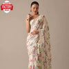 Off-white Soft Georgette Digital Printed Saree