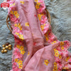 Pink Georgette Silk Embroidered Partywear Saree