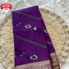 Purple Pure Soft Chiffon Banarasi Sequins Embroidered Saree