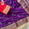 Purple Pure Soft Chiffon Banarasi Sequins Embroidered Saree
