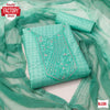 Sea Green Cotton Embroidered Kurtha Suruwal Piece