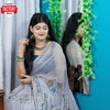Ash Grey Shimmer Silk Fancy Saree