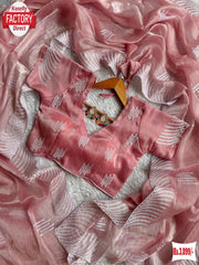 Pink Jimmy Choo Silk Embroidered Partywear Saree With Readymade Blouse