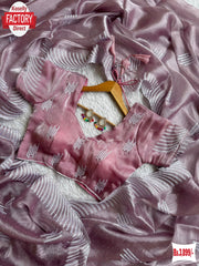 Lavender Jimmy Choo Silk Embroidered Partywear Saree With Readymade Blouse