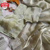 Dusty Green Jimmy Choo Silk Embroidered Partywear Saree With Readymade Blouse