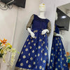 Navy Blue Banarasi Silk Gown