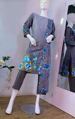 Designer Multishaded Grey Pakistani Kurtha Pant Dupatta Set