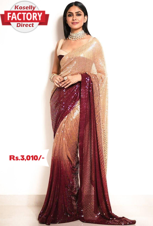 Multi-shaded Sequence Saree