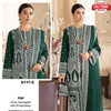 Green Semi-stitched Pakistani Kurtha Suruwal Piece