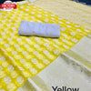 Yellow Nylon Organza Banarasi Saree