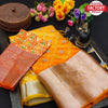Light Orange Pure Organza Silk Jacquard Weaving Saree