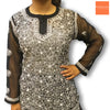 Black lucknowi chikankari top