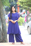Blue Anarkali Kurthi Palazzo Set