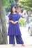 Blue Anarkali Kurthi Palazzo Set