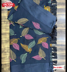 Blooming Chiffon Saree with Embroidery