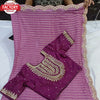 Pink Pure Georgette Saree With Silver Zari Weaving