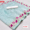 Sky Blue Pure Organza Saree With Chikankari Work