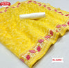 Yellow Pure Organza Saree With Chikankari Work