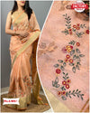 Soft Cotton Organza Saree With Embroidery