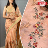 Soft Cotton Organza Saree With Embroidery