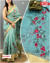 Soft Cotton Organza Saree With Embroidery