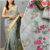 Soft Cotton Organza Saree With Embroidery