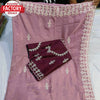 Nude Pink Pure Organza Matte Sequins Saree