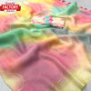 Multi-colour Pastel Organza Saree With Foil Work
