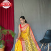 Yellow Pure Organza Banarasi Saree